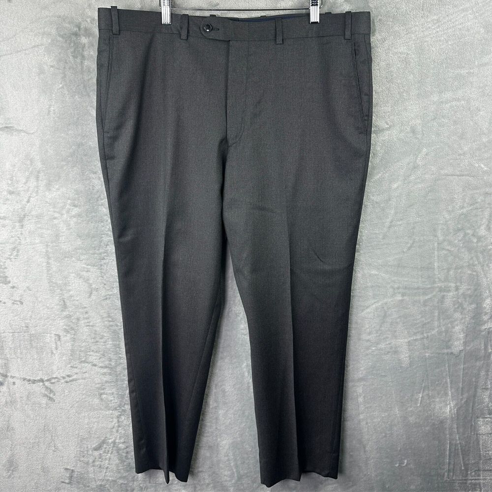 Peter‎ Millar Dress Pants Mens 40R Gray Wool Trouser Slacks Flat Front